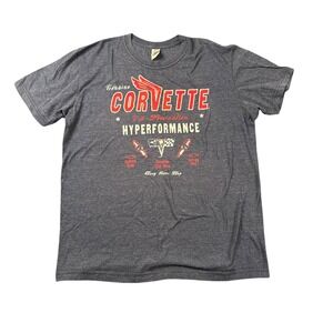 Mens Corvette Hyperformance V-8 Domination Graphic T-Shirt Charcoal Gray Large 3